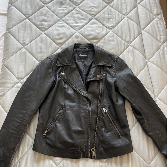 Madewell Jackets & Coats Madewell Washed Leather Motorcycle Jacket